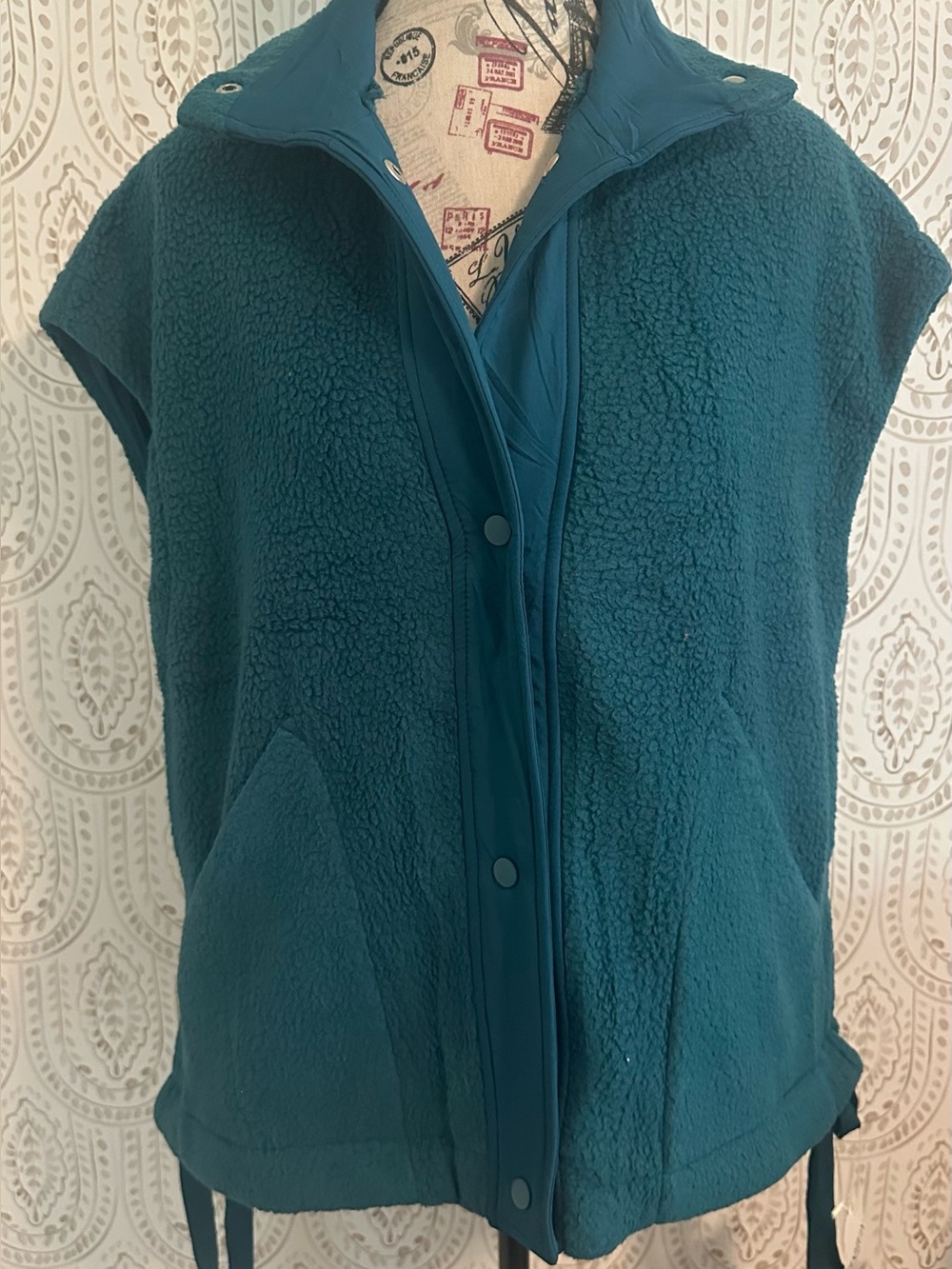 Amazon Teal Sherpa Fleece Vest